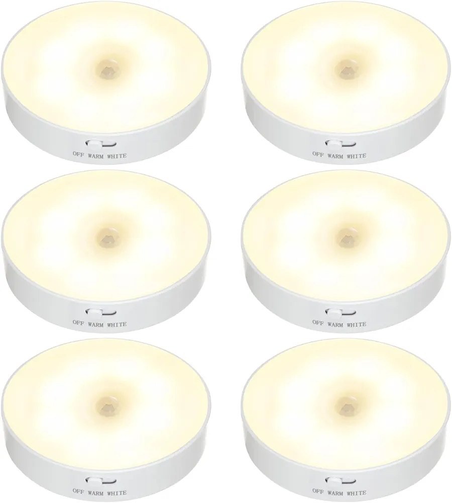 Read more about the article Newest Motion Sensor Lights Indoor, 6 Pack Wireless LED Night Light, USB Rechargeable Battery Powered Safety Lamp for Stair, Bedroom, Living Room, Bathroom, Wardrobe, Garage, Kitchen Under Cabinets