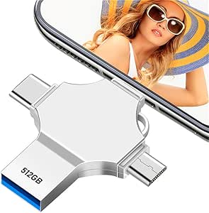 Read more about the article uvervint Memory Stick 512GB 4 in 1 Flash Drive Huge Capacity USB Memory Stick Metal USB 3.0 Drive Waterproof Thumb Drive for Android Phones/Tablets/Computers/Laptops/PC