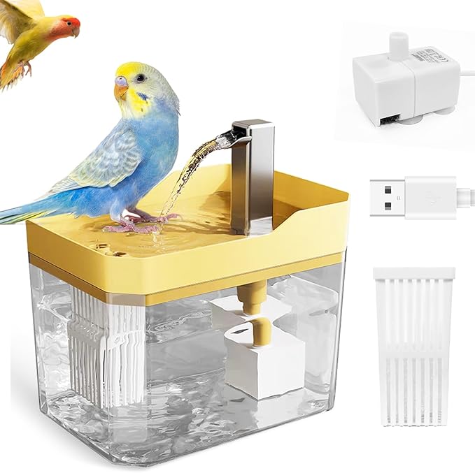 Read more about the article Automatic Parakeet Bird Bath with Pump, Bird Shower Fountain Indoor Bathtub with Running Water