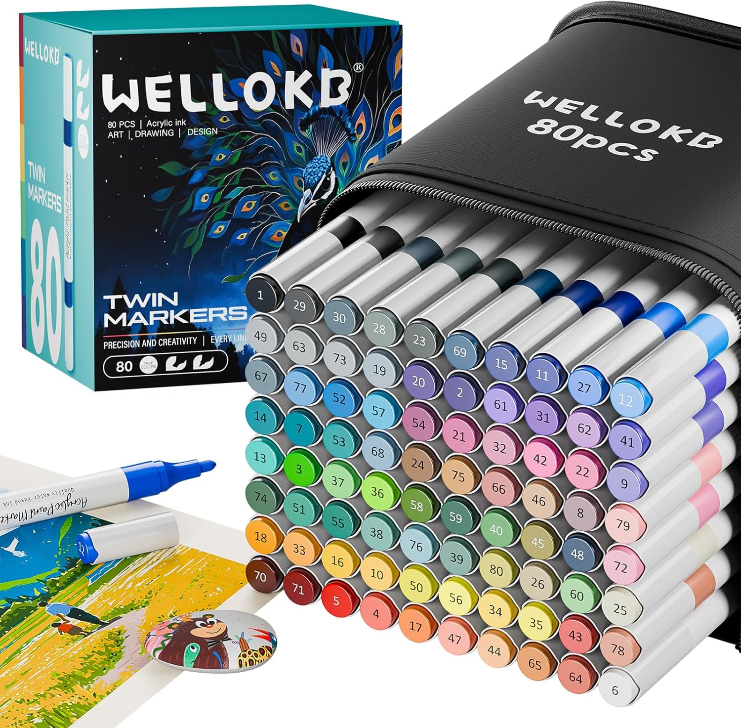 Read more about the article 80 Colors Dual Tip Acrylic Paint Markers