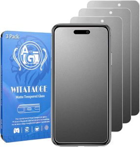 3 Pack Matte Screen Protector for iPhone 16/15/15 Pro Matte Tempered Glass